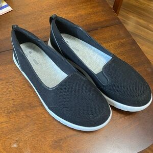 Clarks Womens Adella Blush Mesh Slip On Penny Loafers Black 10 W NEW